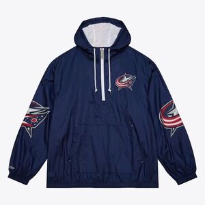 New Mitchell & Ness Mens Columbus Blue Jackets 3XL Windbreaker Jacket Coat CBJ